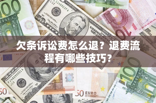 武汉欠条诉讼费怎么退？退费流程有哪些技巧？